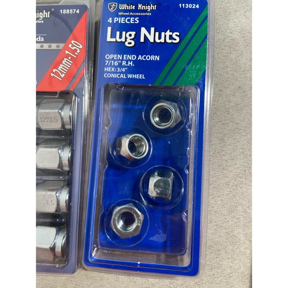 Assorted White Knight Lugnuts Set of 4 - Retail Value Over $100 - Picture 3 of 11